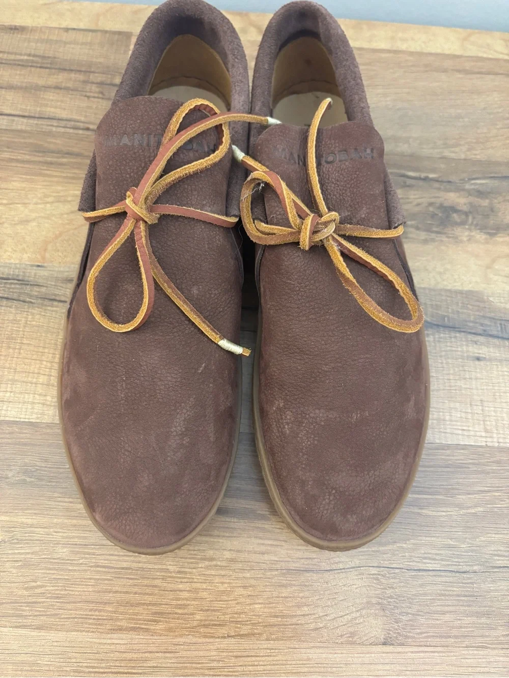 Manitobah Mukluks Modern Moccasins Nubuck Leather Brown Men’s NEW